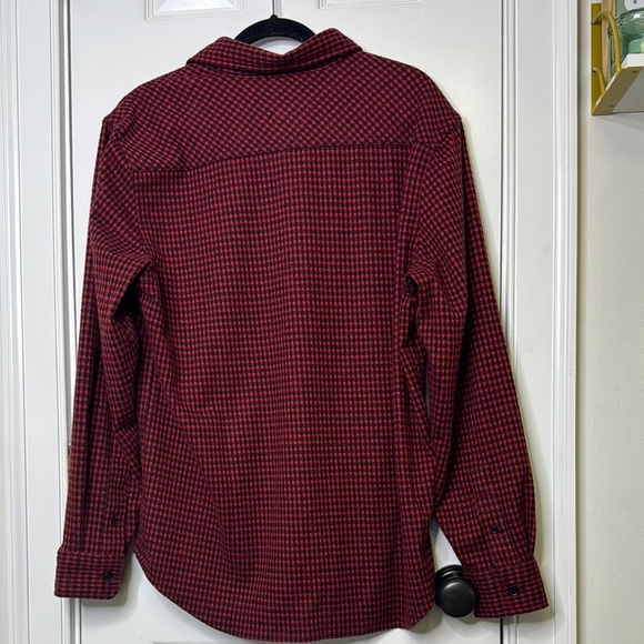Chaps Red and Black Casual Button Down Shirt with Geometric Pattern - Picture 7 of 7